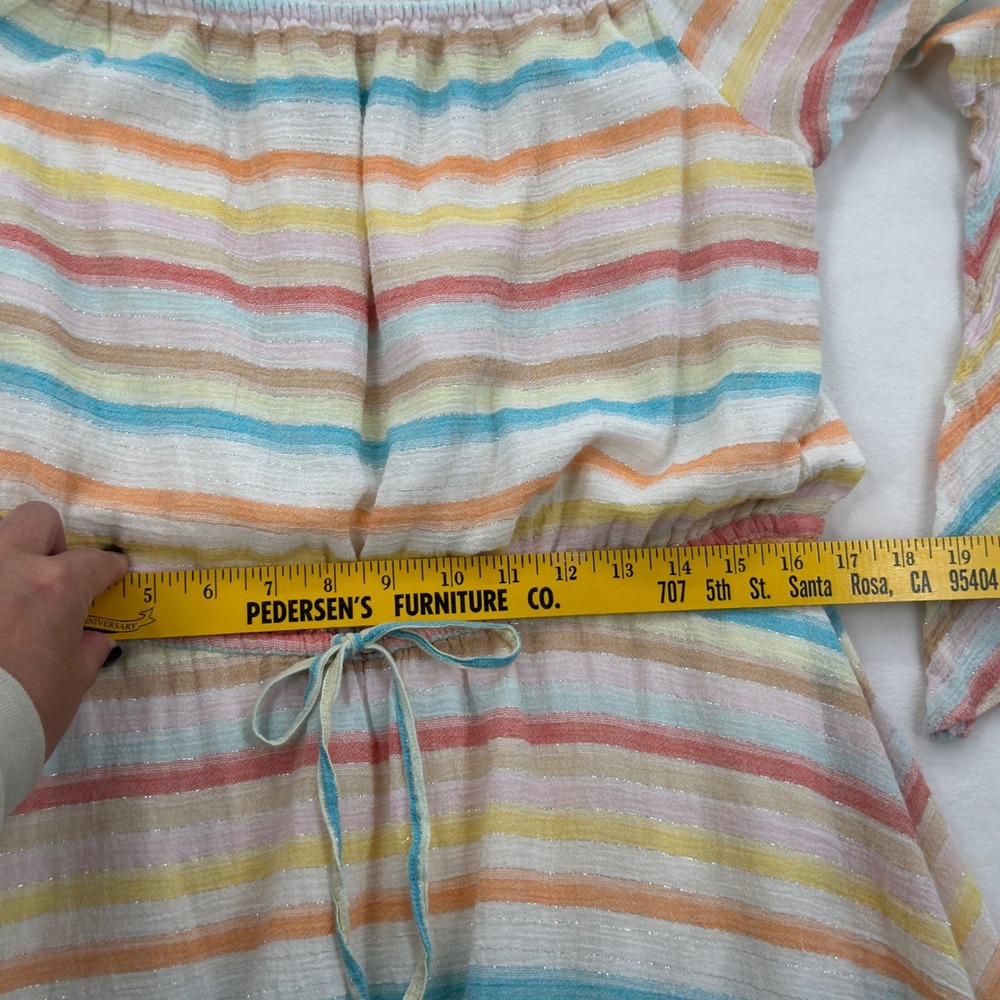 Lovers & Friends Stay Dress XL Spring Rainbow Mini Off the Shoulder Summer Cute - Picture 5 of 10